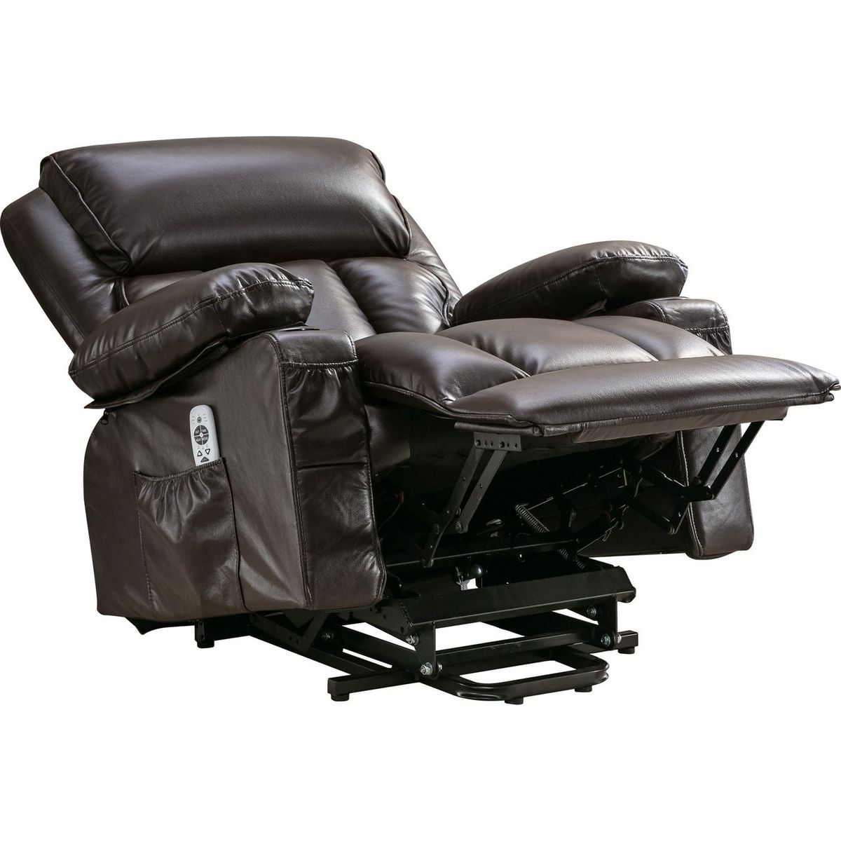 Power Lift Recliner Chair Recliners for Elderly with Heat and Massage Recliner Chair for Living Room with Infinite Position and Side Pocket,USB Charge Port.BROWN