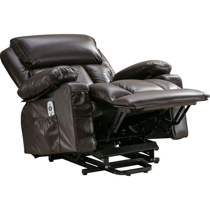 Power Lift Recliner Chair Recliners for Elderly with Heat and Massage Recliner Chair for Living Room with Infinite Position and Side Pocket,USB Charge Port.BROWN