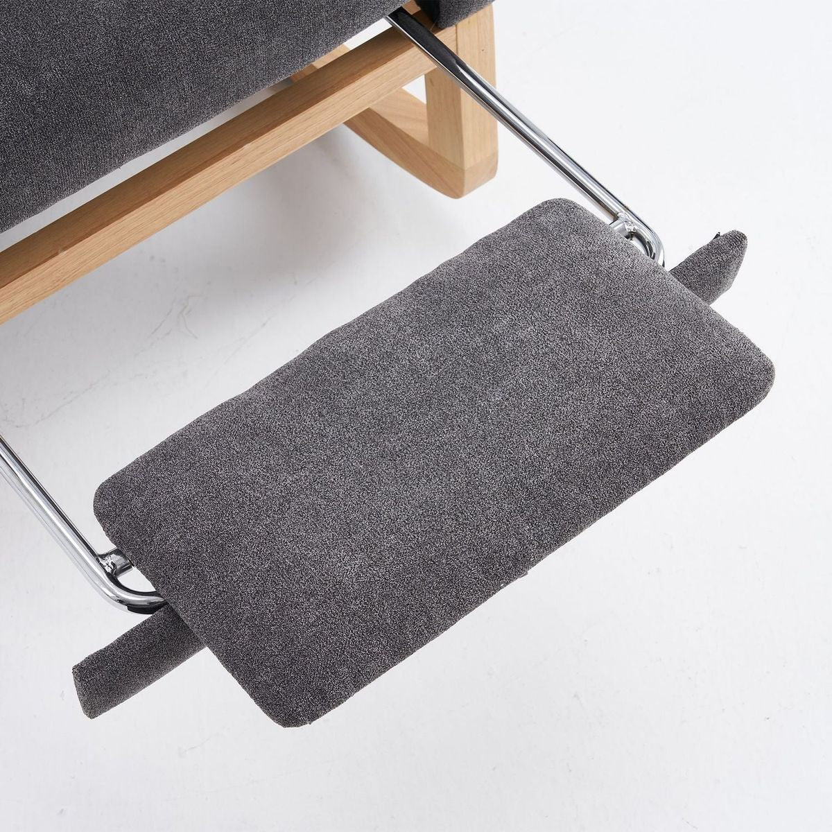 Accent Rocking Chair with Footrest High Back Rubber Wood Rocking Legs Bedroom Living Space 26.77D X 38.36W X 39.76H Inch