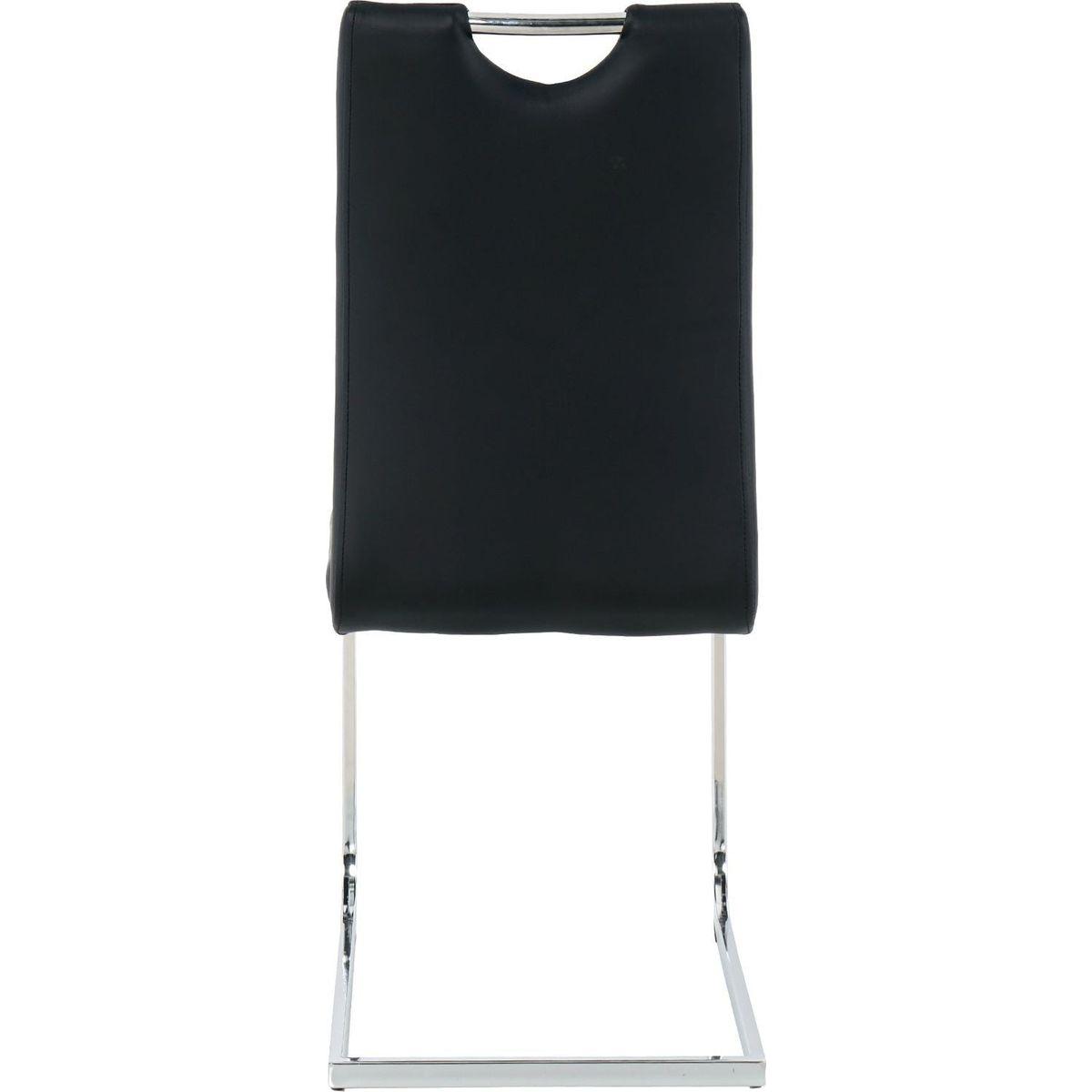 Modern Dining Chairs with Faux Leather Padded Seat Dining Living Room Chairs Upholstered Chair with Chrome Metal Legs Design for Kitchen, Living, Bedroom, Dining Room Side Chairs Set of 2