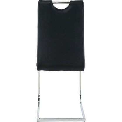 Modern Dining Chairs with Faux Leather Padded Seat Dining Living Room Chairs Upholstered Chair with Chrome Metal Legs Design for Kitchen, Living, Bedroom, Dining Room Side Chairs Set of 2