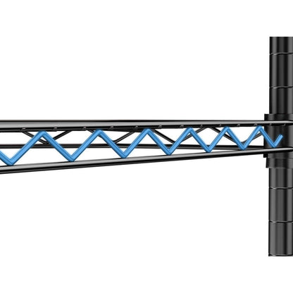 6 Tier Shelf Corner Wire Shelf Rack Pentagonal Shelves Adjustable Metal Heavy Duty Free Standing Corner Storage Display Chrome Rack for Bathroom, Living Room, Kitchen - Black