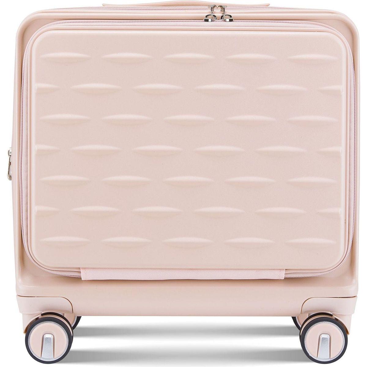 18" Carry On Luggage with Front Open Door &Laptop Interlayer, Hard Shell Suitcase Built-In TSA Luggage Lock, Hardside Lightweight PC Travel Suitcase for Women Men with Spinner Wheels Airline Approved