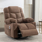 Massage Rocker Recliner Chair Rocking Chairs for Adults Oversized with 2 Cup Holders, USB Charge Port Soft Features a Manual Massage and Heat.(A+B)BROWN