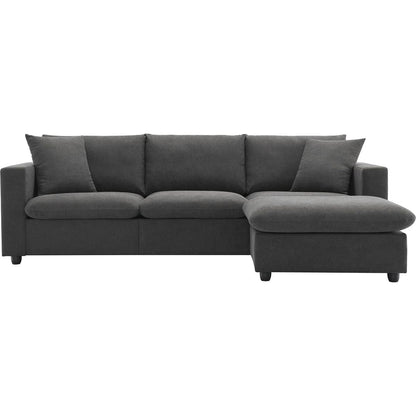 100.4x64.6" Modern Sectional Sofa,L-shaped Couch Set with 2 Free pillows,4-seat Polyester Fabric Couch Set with Convertible Ottoman for Living Room, Apartment, Office,4 Colors