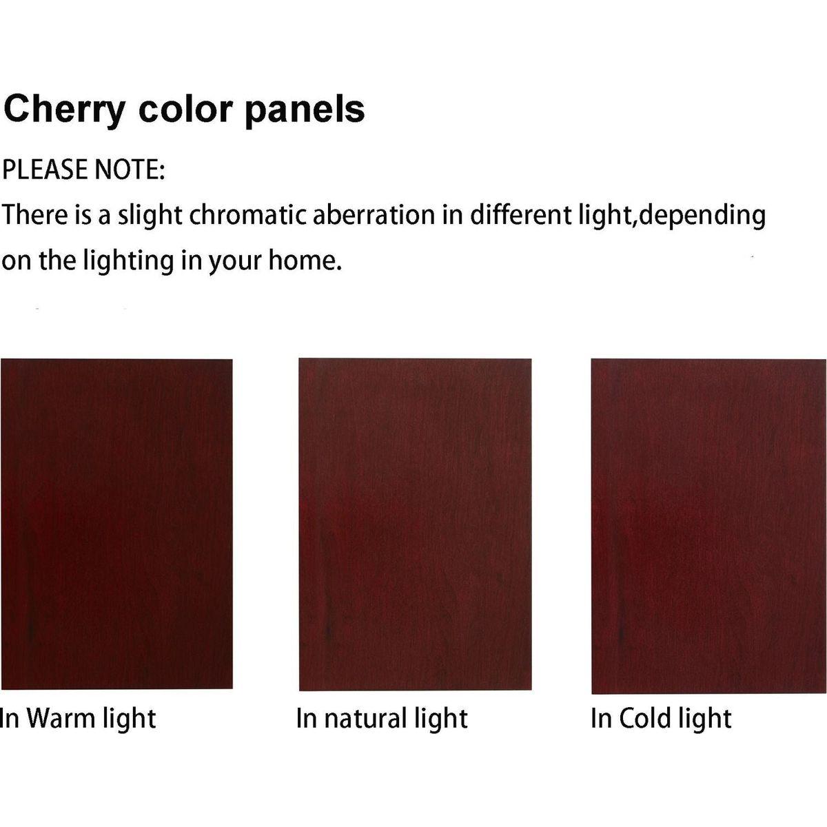 Corner Curio Cabinet with Lights, Adjustable Tempered Glass Shelves, Mirrored Back, Display Cabinet,Cherry (E26 light bulb not included)