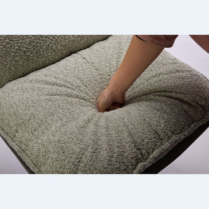 Oversize Seat Cirss Cross Chair with Wheels, Elegant Design Computer Chair, Adjustable Height 360 Rolling Swivel Home Office Chair for Small Space, Dressing Room, Living Room (GRAY+GREEN)