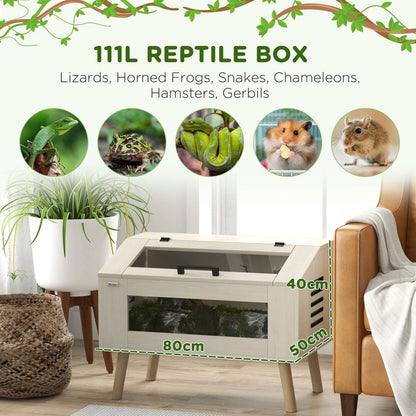 Reptile Terrarium 29 Gallon Top Opening Reptile Tank with Glass Windows Air Ventilations, for Snakes Lizards Horned Frogs Chameleons Hamsters Gerbils, 31.5" x 20" x 24"