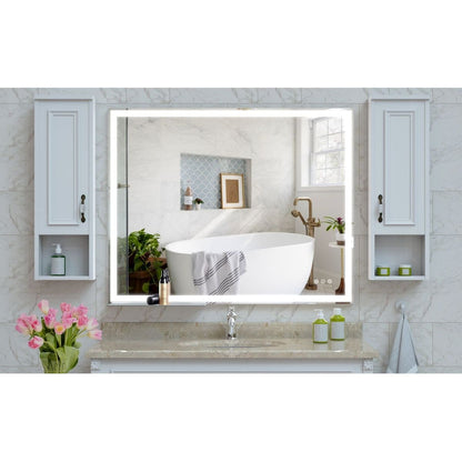 32x40 inch LED Bathroom Vanity Mirror Wall Mounted Adjustable White/Warm/Natural Lights Anti-Fog Touch Switch with Memory Modern Smart Large Bathroom Mirrors