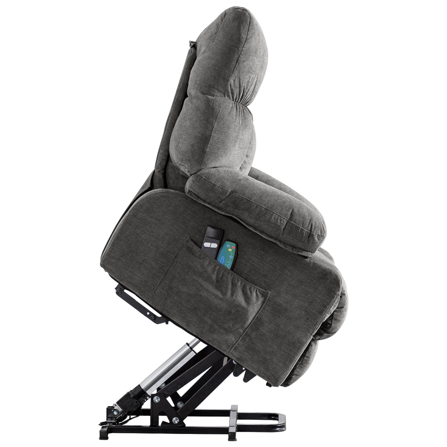 Power Lift Recliner Chair Recliners for Elderly with Heat and Massage Recliner Chair for Living Room with Infinite Position and Side Pocket,USB Charge Port,GREY