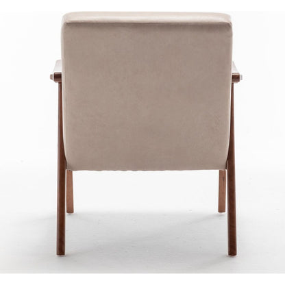 Mid-Century Modern Chair, Living Room Chair with Solid Wood Frame, Accent Chair Extra-Thick Backrest, Wingback Chair for Bedroom, Reading Room, Living Room, Lounge Chair Indoor