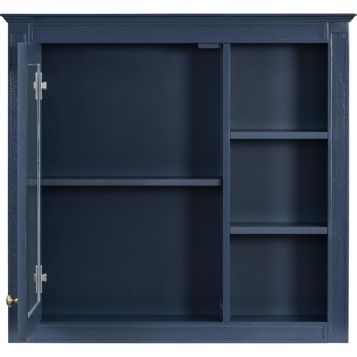 30" x 28" Medicine Cabinet, Wall Mounted Bathroom Storage Cabinet, Modern Bathroom Wall Cabinet with Mirror,Medicine Cabinet, Mirror Cabinet with 3 Open Shelves (Not Include Bathroom Vanity)