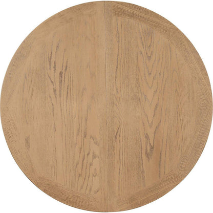 Retro Functional Extendable Dining Table with a 12" Leaf for Dining Room and Living Room (Oak Natural Wood + Off White)