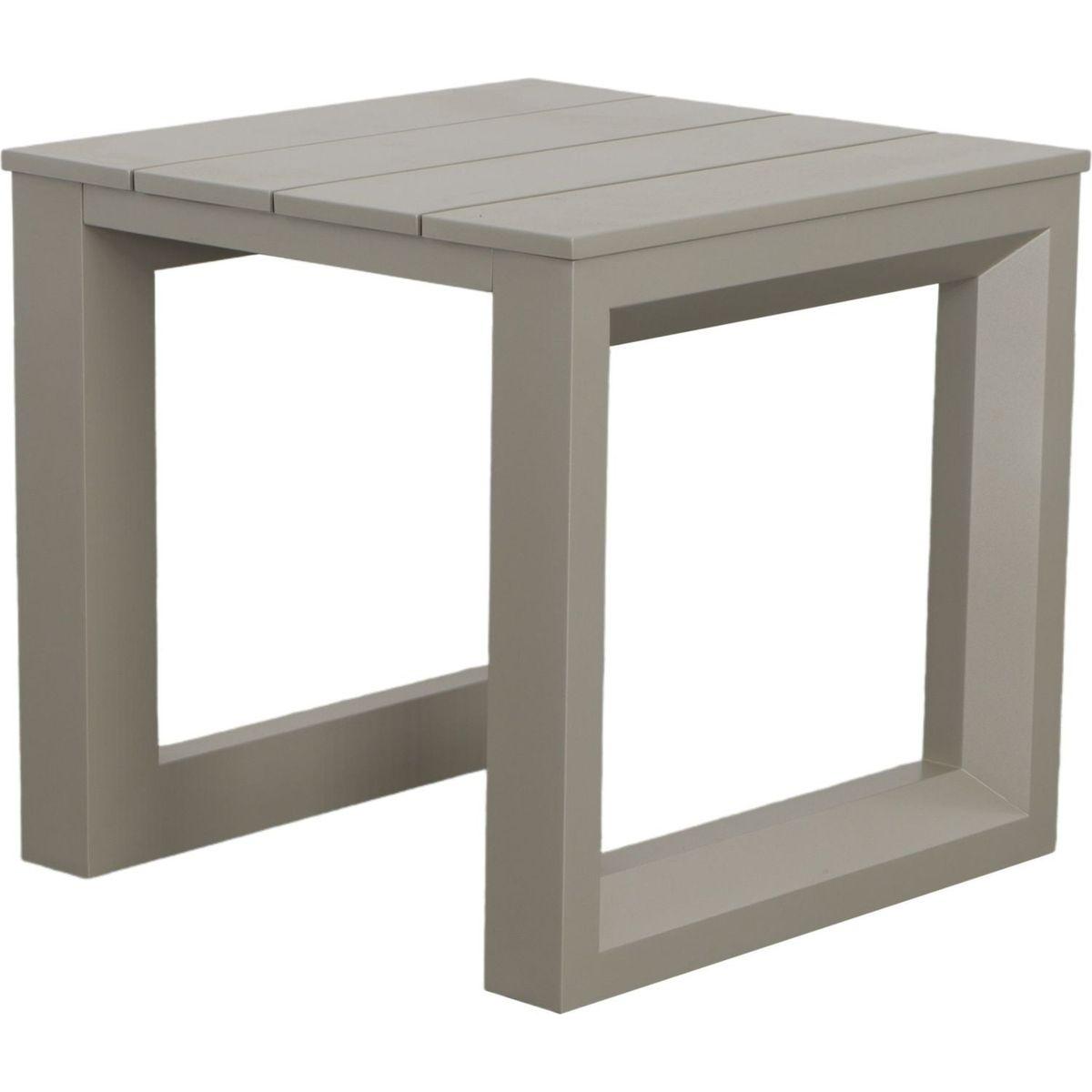 Versatile Patio End Table - Neutral Tones, Modern Geometric Pattern - Rust-Resistant Aluminum, Scratch and Weather-Resistant