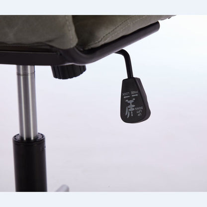 Oversize Seat Cirss Cross Chair with Wheels, Elegant Design Computer Chair, Adjustable Height 360 Rolling Swivel Home Office Chair for Small Space, Dressing Room, Living Room (GRAY+WHITE)