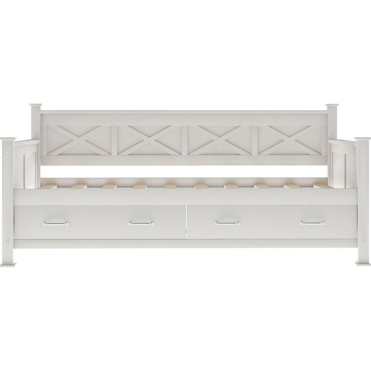 Twin Size Wooden Modern and Rustic Casual Style Daybed, Cream White