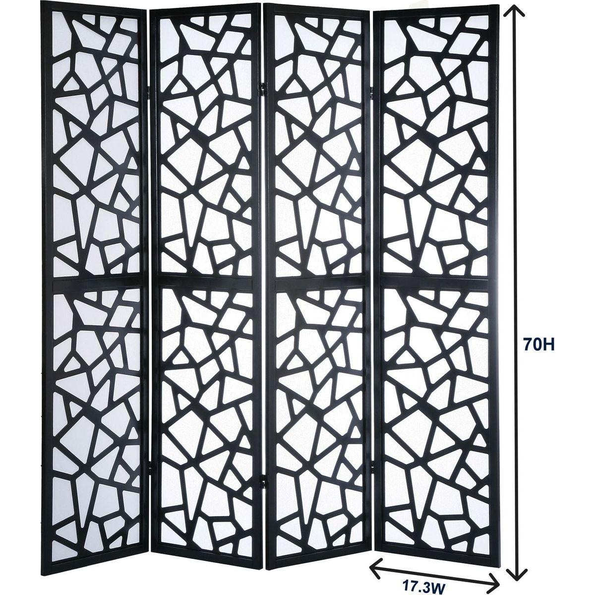 Giyano 4 Panel Screen Room Divider, White