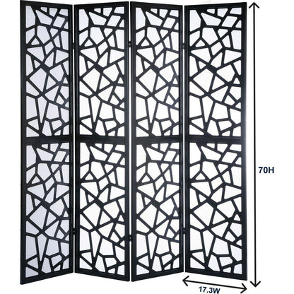 Giyano 4 Panel Screen Room Divider, Gold - Streamdale Furniture