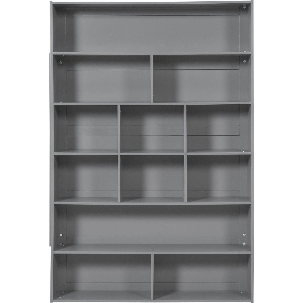 Twin over Twin Bunk Bed With 2 Drawers and Multi-layer Cabinet, Gray