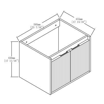 24" Wall-Mounted Bathroom Vanity with Thick Edge Resin Sink, 2-Soft Closing Door, KD-Package