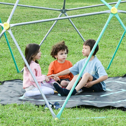 12ft Geometric Dome Climber Play Center, Kids Climbing Dome Tower with Hammock, Rust & UV Resistant Steel Supporting 1000 LBS