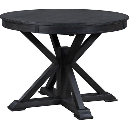 Retro Functional Extendable Dining Table with a 12" Leaf for Dining Room and Living Room (Espresso)