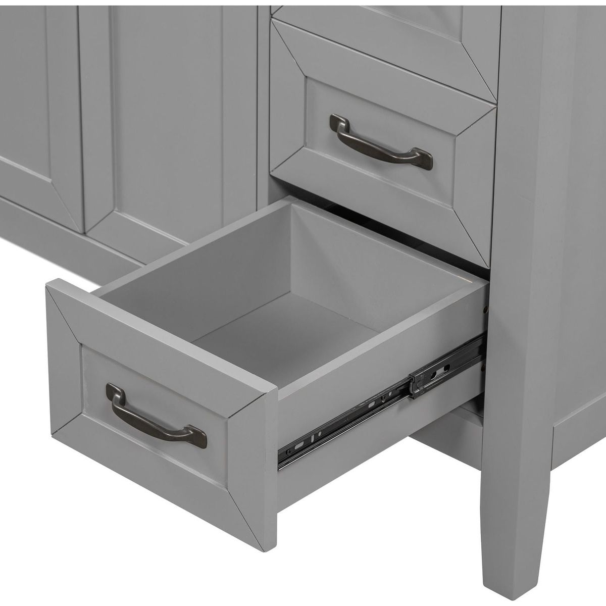 36" Bathroom Vanity with Sink Combo, Bathroom Cabinet with Drawers, Solid Frame and MDF Board, Grey