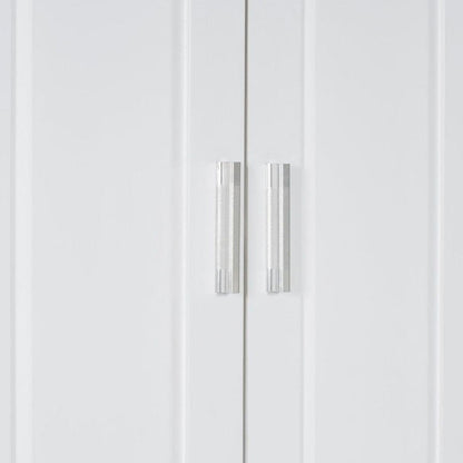 Tall Bathroom Cabinet with Laundry Basket, Large Storage Space Tilt-Out Laundry Hamper and Upper Storage Cabinet, White