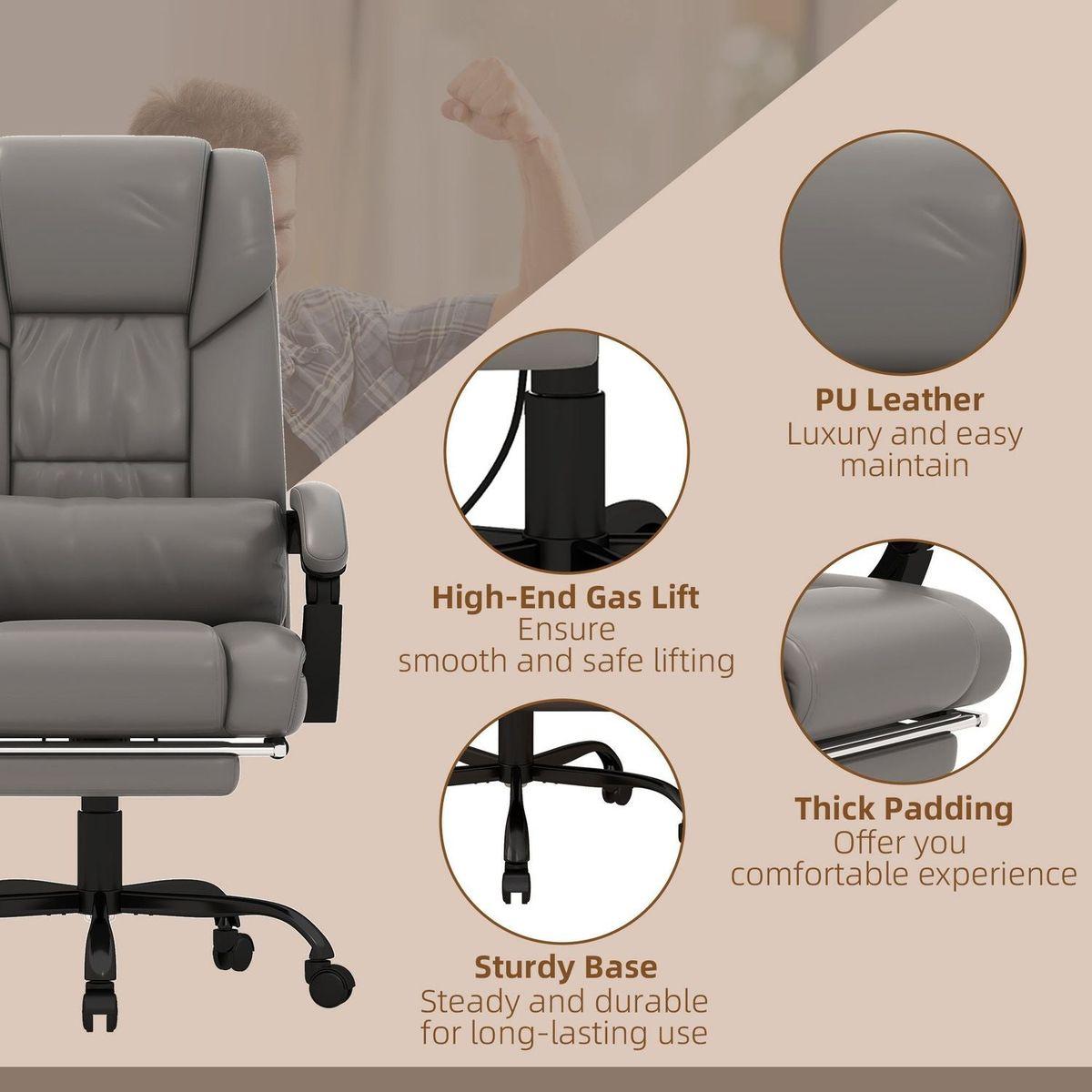 Vinsetto High Back Vibration Massage Office Chair with 6 Points Remote