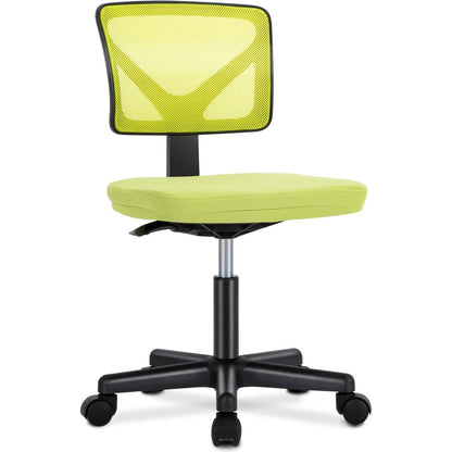 Armless Desk Chair Small Home Office Chair with Lumbar Support