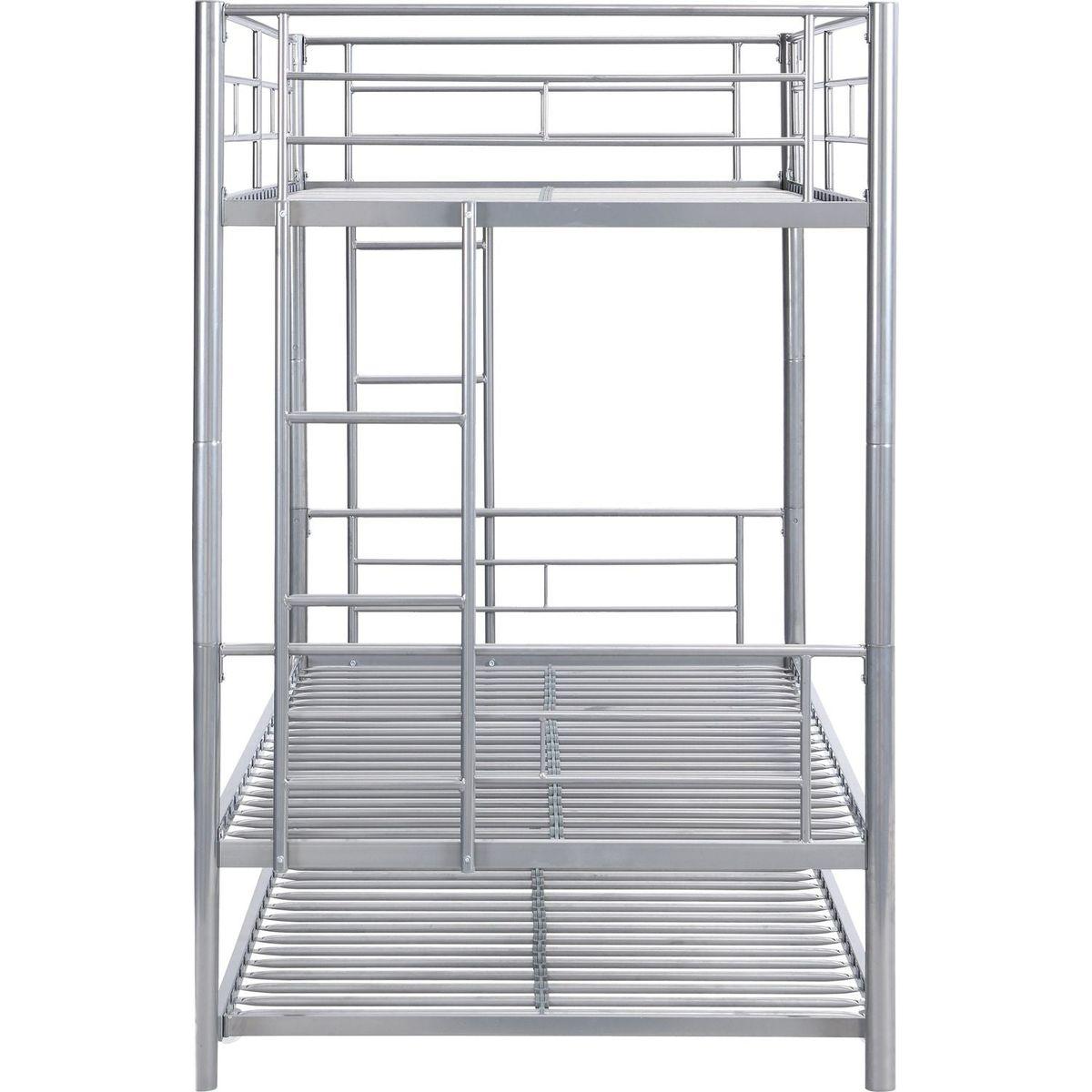 METAL BUNK BED WITH TRUNDLE SILVER