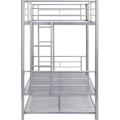 METAL BUNK BED WITH TRUNDLE SILVER