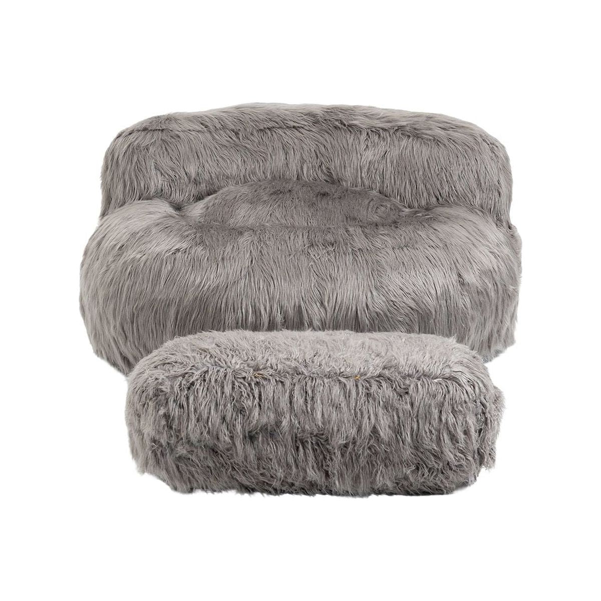 Bean Bag Chair Faux fur Lazy Sofa /Footstool Durable Comfort Lounger High Back Bean Bag Chair Couch for Adults and Kids, Indoor