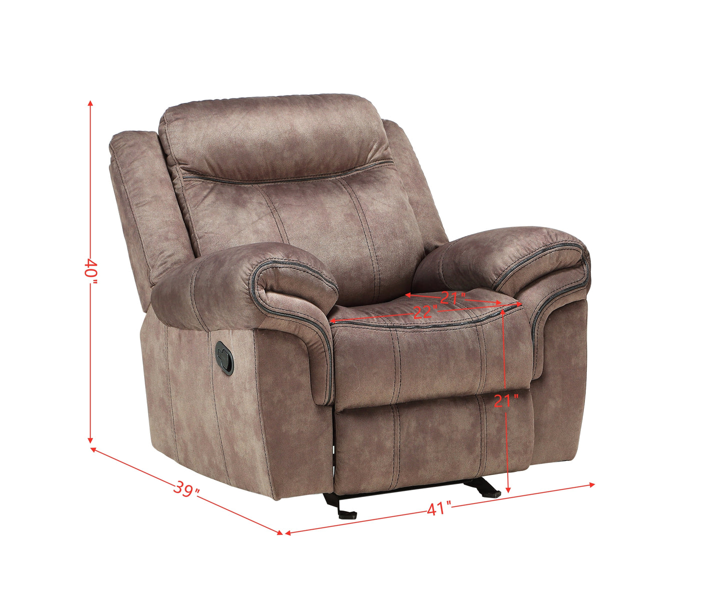 Zubaida Glider Recliner, 2-Tone Chocolate Velvet