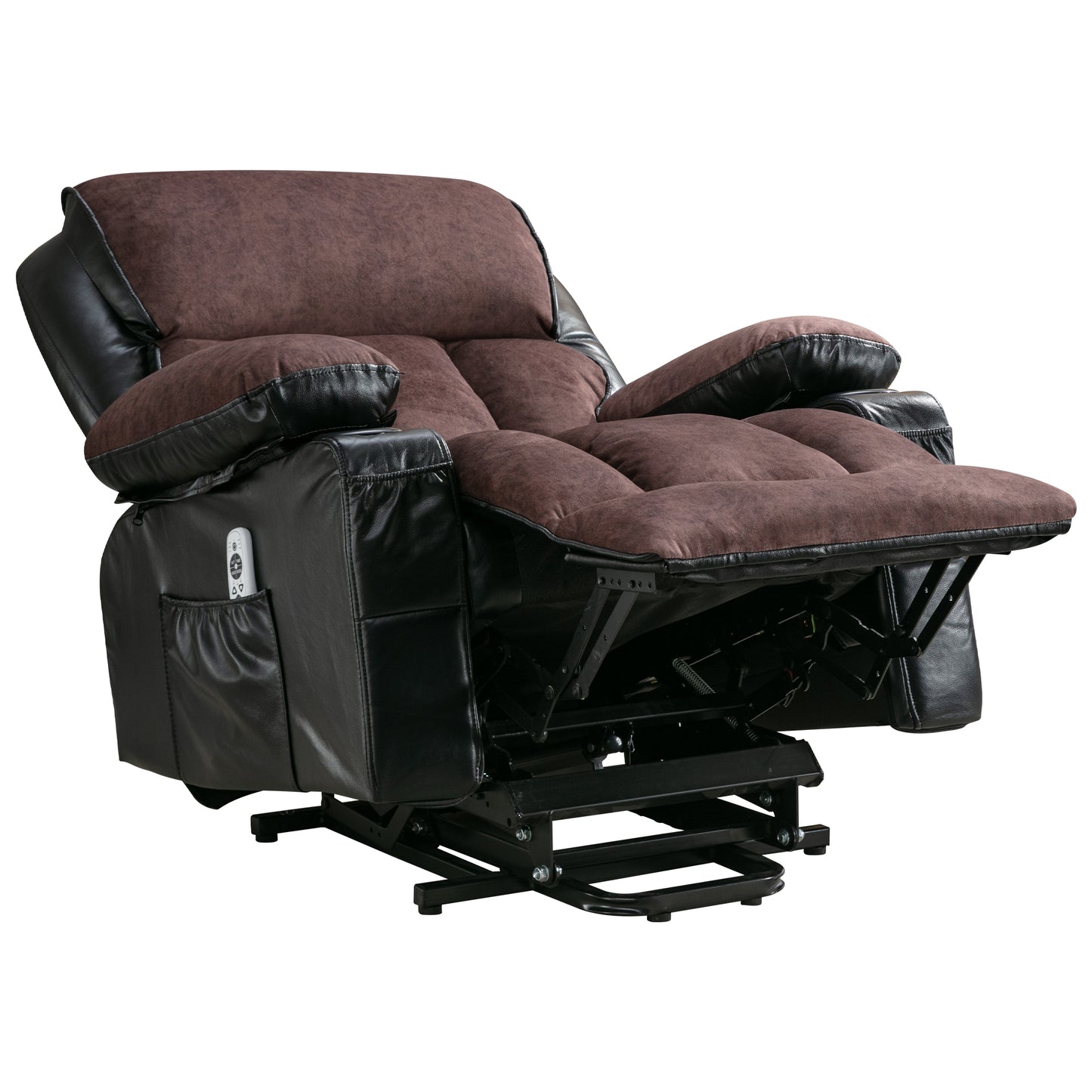 Power Lift Recliner Chair Recliners for Elderly with Heat and Massage Recliner Chair for Living Room with Infinite Position and Side Pocket,USB Charge Port.BLACKBROWN