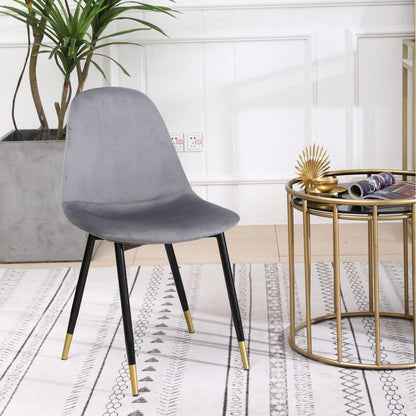 Lassan Contemporary Fabric Dining Chairs, Set of 4, Gray