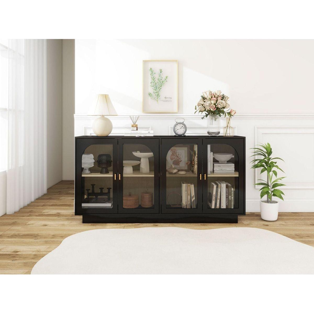 Storage Cabinet with Acrylic Door for Living Room, Dining Room, Study