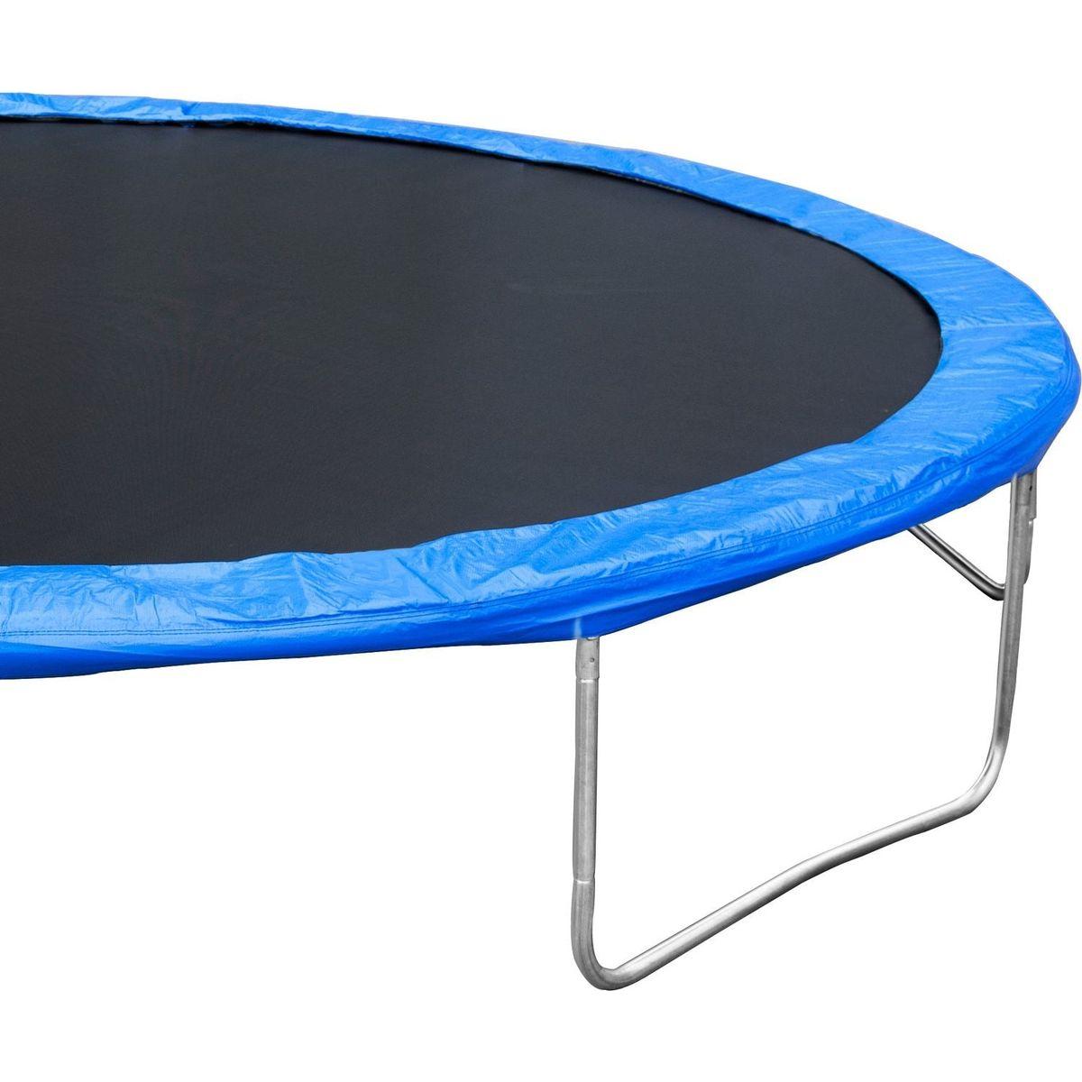 14FT Trampoline for Adults & Kids with Basketball Hoop, Outdoor Trampolines w/Ladder and Safety Enclosure Net for Kids and Adults,Double-side Color cover