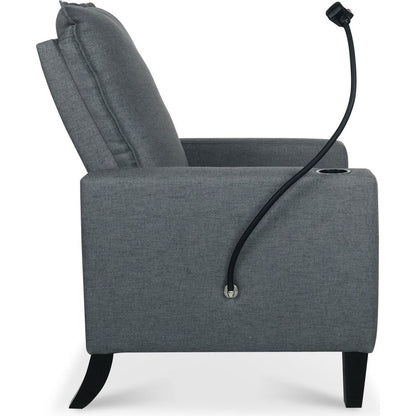 Recliner Chairs for Adults, Adjustable Recliner Sofa with Mobile Phone Holder & Cup Holder, Modern Reclining Chairs Fabric Push Back Recliner Chairs for Living Room, Bedroom, Gray