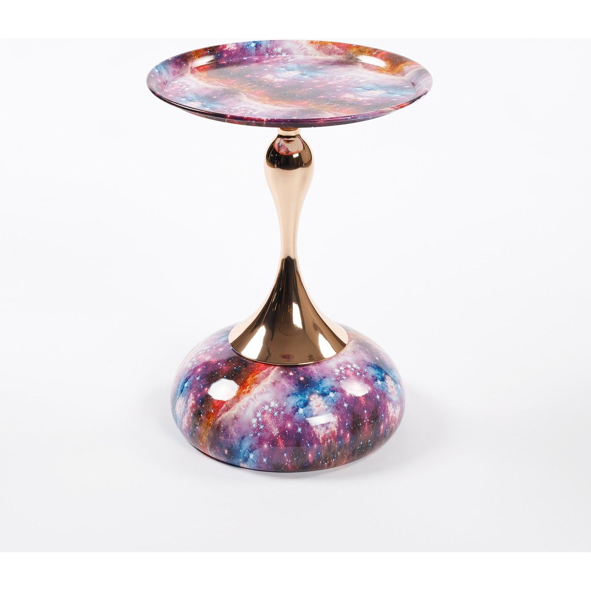 Mermaid Tail End Coffee Table Round Side Table, Modern Metal Pedestal Table, Minimalist Accent Table for Small Spaces, Drink Martini Table Decoration for Living Room