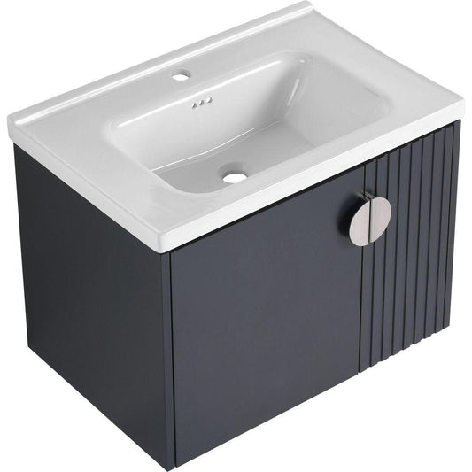 28 Inch Bathroom Vanity with Ceramic Sink, For Small Bathroom, Bathroom Vanity with Soft Close Door