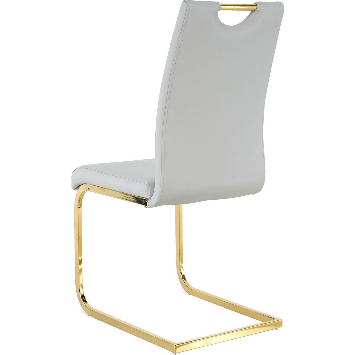 Modern Dining Chairs with Faux Leather Padded Seat Dining Living Room Chairs Upholstered Chair with gold Metal Legs Design for Kitchen, Living, Bedroom, Dining Room Side Chairs Set of 4