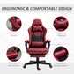 Vinsetto Racing Gaming Chair Diamond PU Leather Office Gamer Chair High Back Swivel Recliner with Footrest, Lumbar Support, Adjustable Height, Red