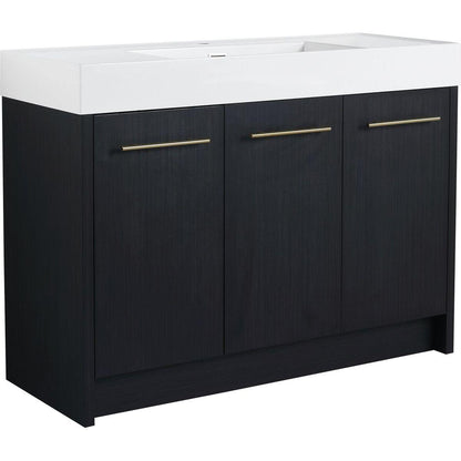 48 Inch Freestanding Bathroom Vanity with Resin Sink, With Soft Closing Door, KD-Package