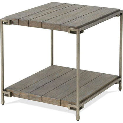 Corbeta 3-Piece Metal Frame Wood Living Room Coffee Table and 2 End Tables Set, Aged Graphite