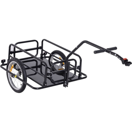 Bike Cargo Trailer, Bicycle Trailer, Heavy-Duty Bike Wagon Cart, Foldable Compact Storage, with Universal Hitch, 16" Wheels, 88 lbs. Capacity, Black