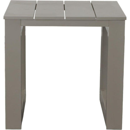 Versatile Patio End Table - Neutral Tones, Modern Geometric Pattern - Rust-Resistant Aluminum, Scratch and Weather-Resistant