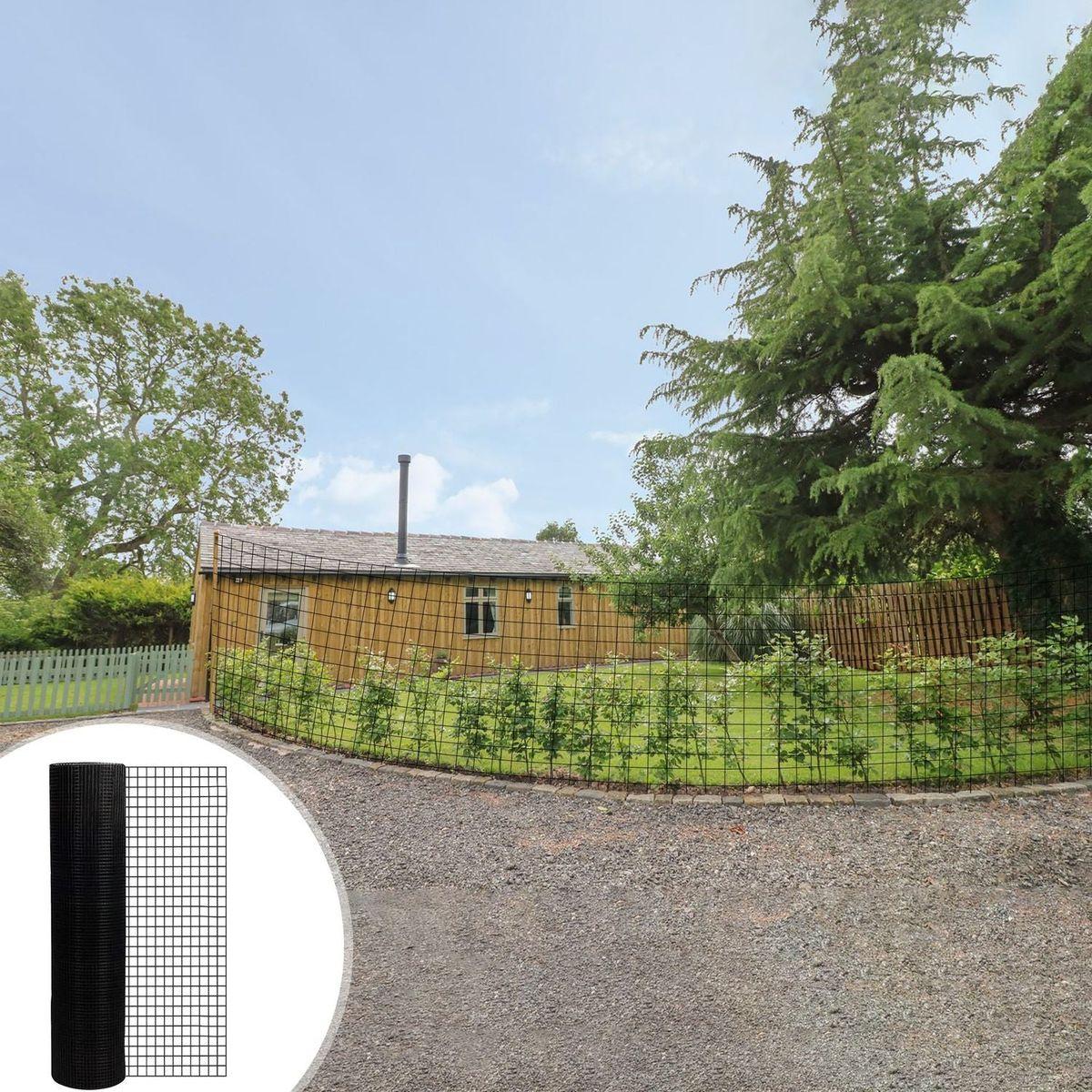 24 inchx50 ft Black Vinyl Coated Hardware Cloth, 21 Gauge 1/4 inch Black PVC Hardware Cloth, Black Welded Wire Fence Supports Poultry-Netting Cage-Home Improvement and Chicken Coop