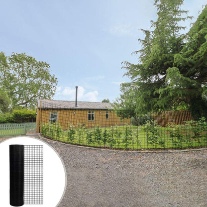 24 inchx50 ft Black Vinyl Coated Hardware Cloth, 21 Gauge 1/4 inch Black PVC Hardware Cloth, Black Welded Wire Fence Supports Poultry-Netting Cage-Home Improvement and Chicken Coop