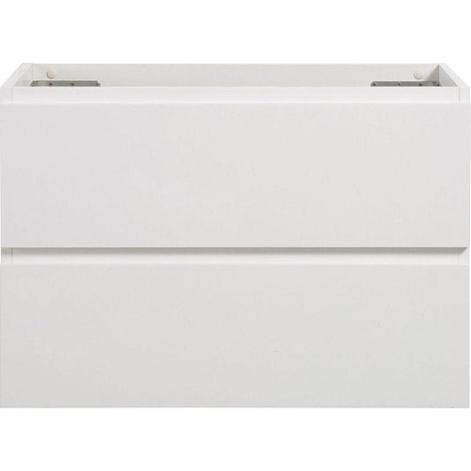 Alice-30W-201, Wall mount cabinet WITHOUT basin, white color, with two drawers, Pre-assembled - Streamdale Furniture